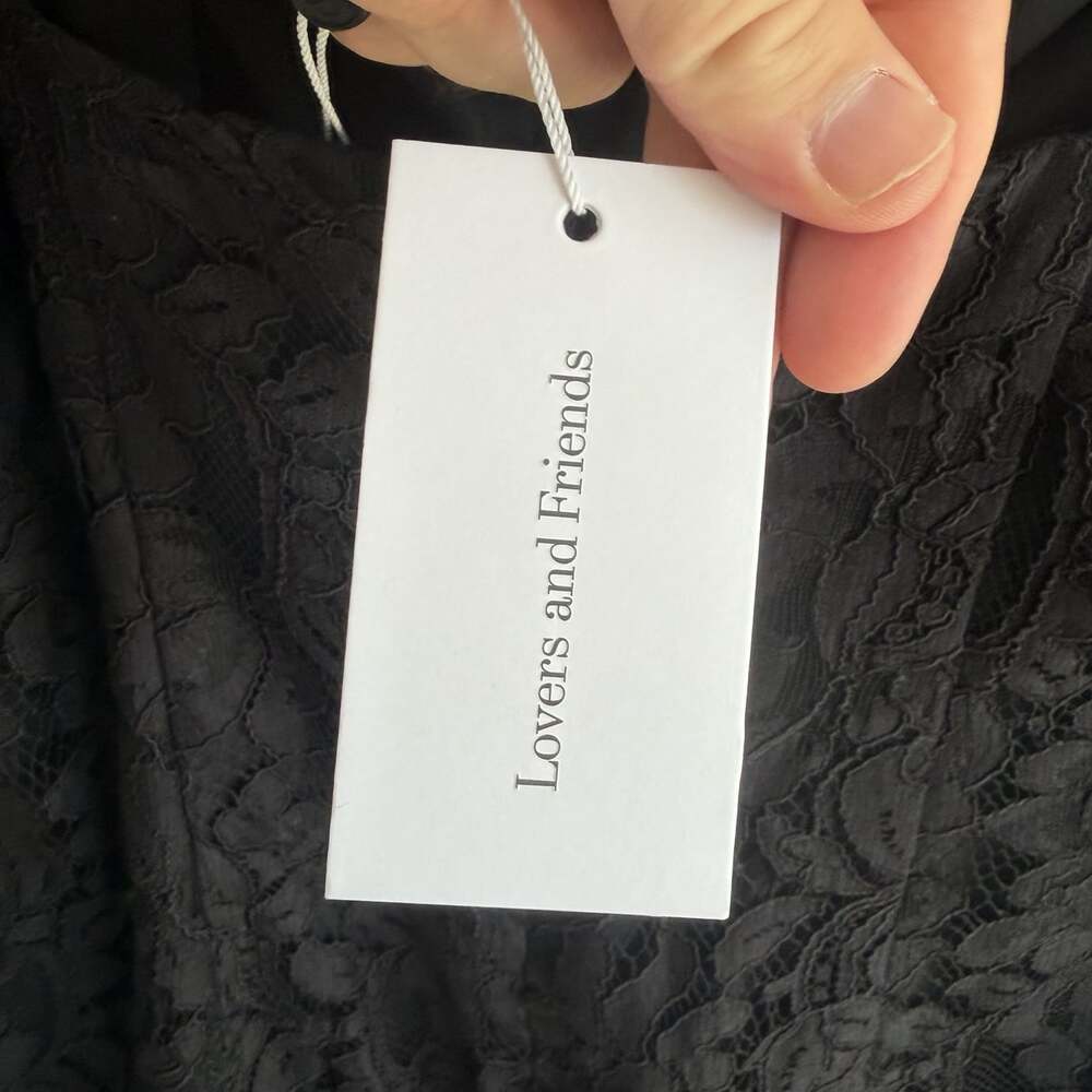 NWT Lovers And Friends Mary Kate Black Lace Midi Dress Size M Sweetheart $238 - Picture 9 of 10